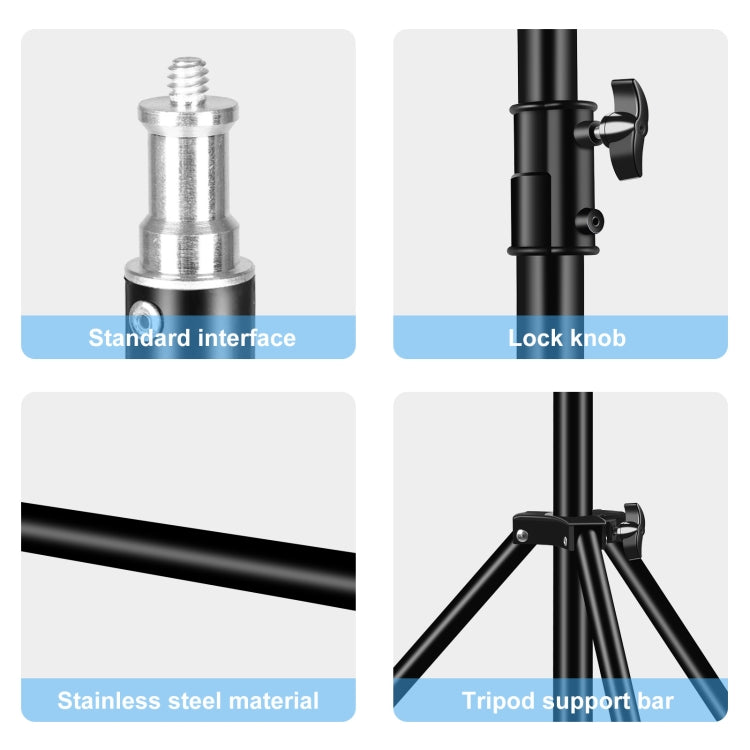 PULUZ 2,8 m de altura plegable 3 secciones soporte de luz de montaje en trípode para fotografía Luz de vídeo/luz de fondo, 2.8m Light Holder