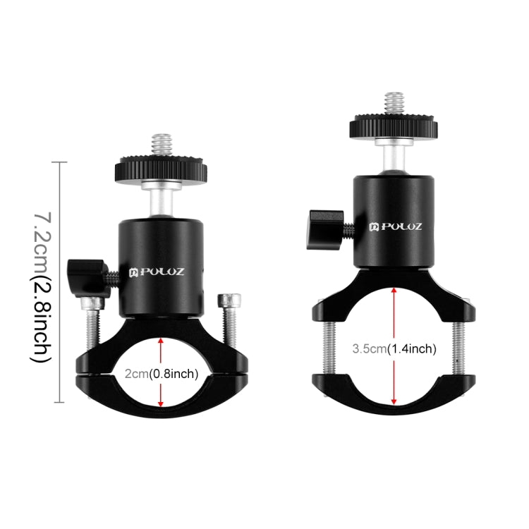 Soporte adaptador de cabeza esférica para trípode con manillar de aluminio para bicicleta PULUZ para GoPro HERO10 Black / HERO9 Black / HERO8 Black /7/6/5/5 Session /4 Session /4/3+ /3/2/1, DJI Osmo Action, Xiaoyi y otrosCámaras de acción              ...