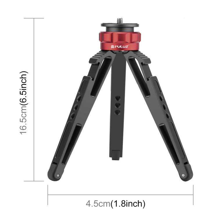 PULUZ Soporte para trípode de escritorio Vlogging Live con bases de zapata fría para cámaras DSLR y digitales, altura ajustable: 7,5-14,5 cm, Desktop Live Tripod
