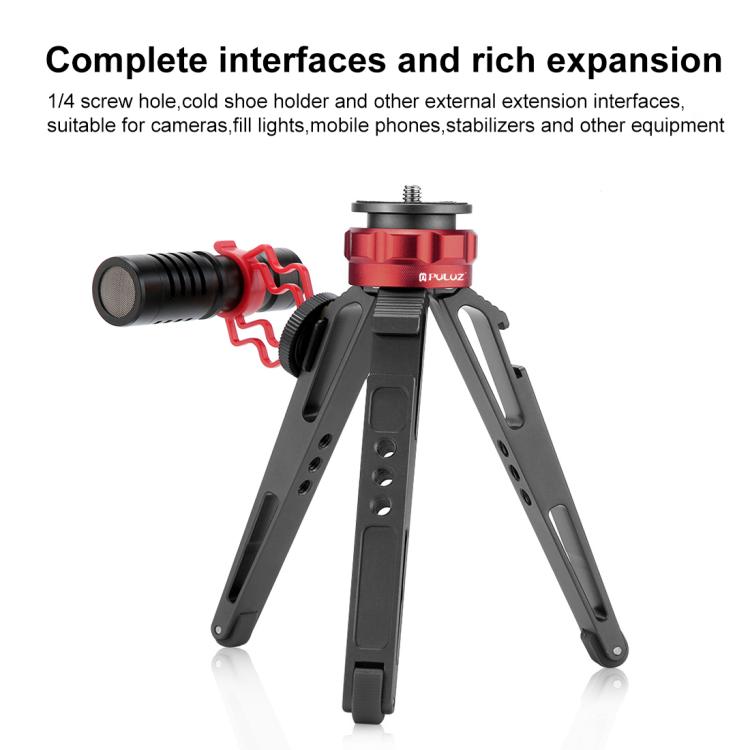 PULUZ Soporte para trípode de escritorio Vlogging Live con bases de zapata fría para cámaras DSLR y digitales, altura ajustable: 7,5-14,5 cm, Desktop Live Tripod