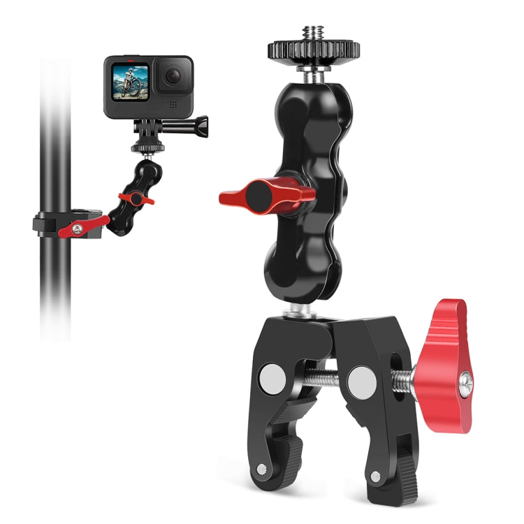 PULUZ-Abrazadera de montaje en bola para brazo mágico multifunción, pinzas para cangrejo, Clip, Ball Mount Clamp