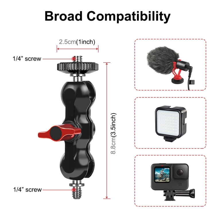 PULUZ-Abrazadera de montaje en bola para brazo mágico multifunción, pinzas para cangrejo, Clip, Ball Mount Clamp