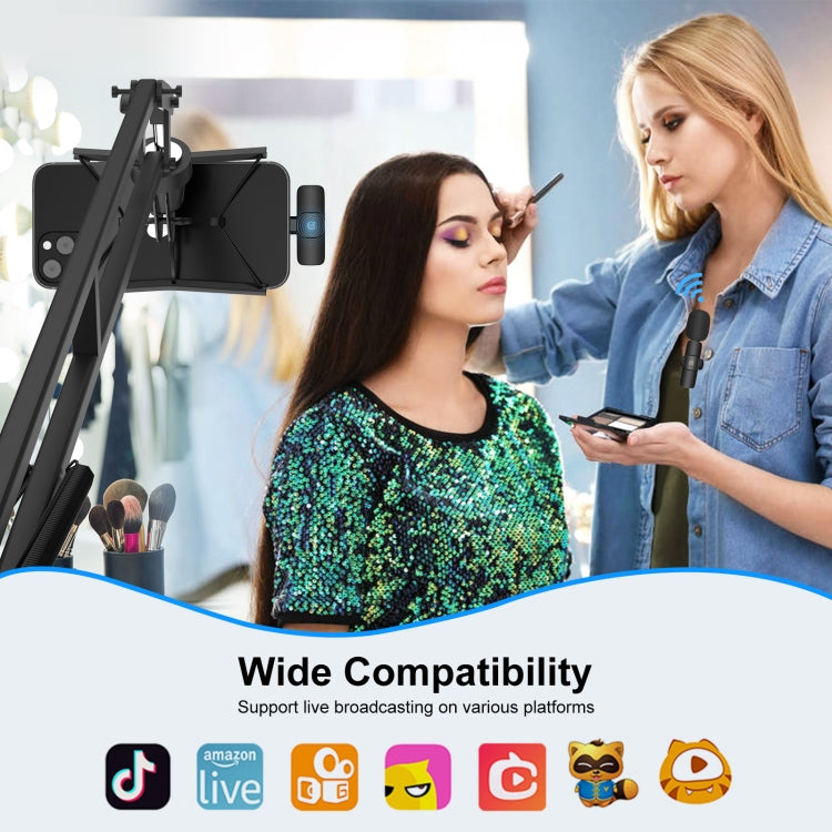 Micrófono inalámbrico de reverberación con reducción de ruido Lavalier PULUZ para dispositivo de 8 pines, compatible con carga de teléfono, 8 Pin Wireless Microphone