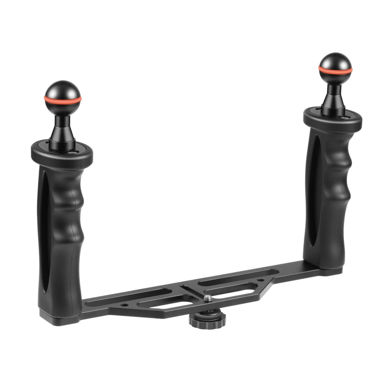 Estabilizador de bandeja de aleación de aluminio con dos asas PULUZ para carcasas de cámaras subacuáticas, B Type Alloy Tray Stabilizer(Black)