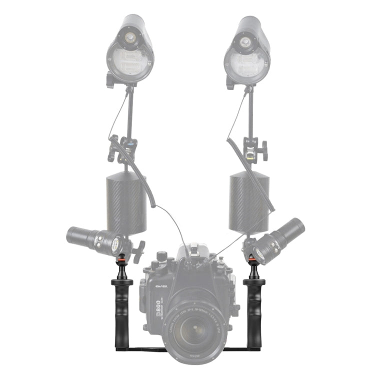 Estabilizador de bandeja de aleación de aluminio con dos asas PULUZ para carcasas de cámaras subacuáticas, B Type Alloy Tray Stabilizer(Black)