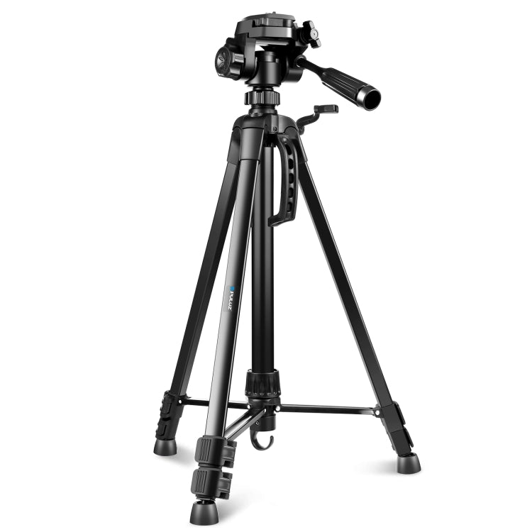 Soporte de trípode en vivo para selfies de aluminio PULUZ con cabezal tridimensional y abrazadera para teléfono, Adjustable Height: 55-139cm
