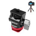 PULUZ Mini adaptador de montaje de zapata fría con rótula de bola de trípode oscilante de 180 grados, Mini 180 Degree Ball Head(Red), Mini 180 Degree Ball Head(Silver)