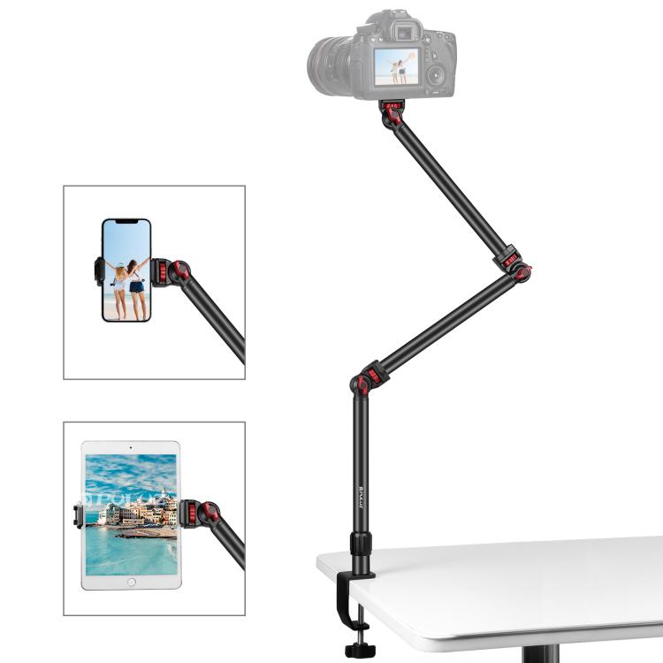 Soporte para cámara superior PULUZ con abrazadera en C, soporte para escritorio, soporte en vivo