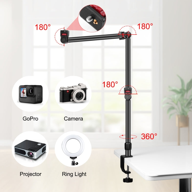 Soporte para cámara superior PULUZ con abrazadera en C, soporte para escritorio, soporte en vivo