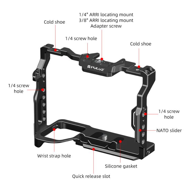 Plataforma estabilizadora KG negra mate Bullseye para Sony AF/YLC-7M4/H4/AH/AH/AH/HH-E, For Sony A7 IV Cage