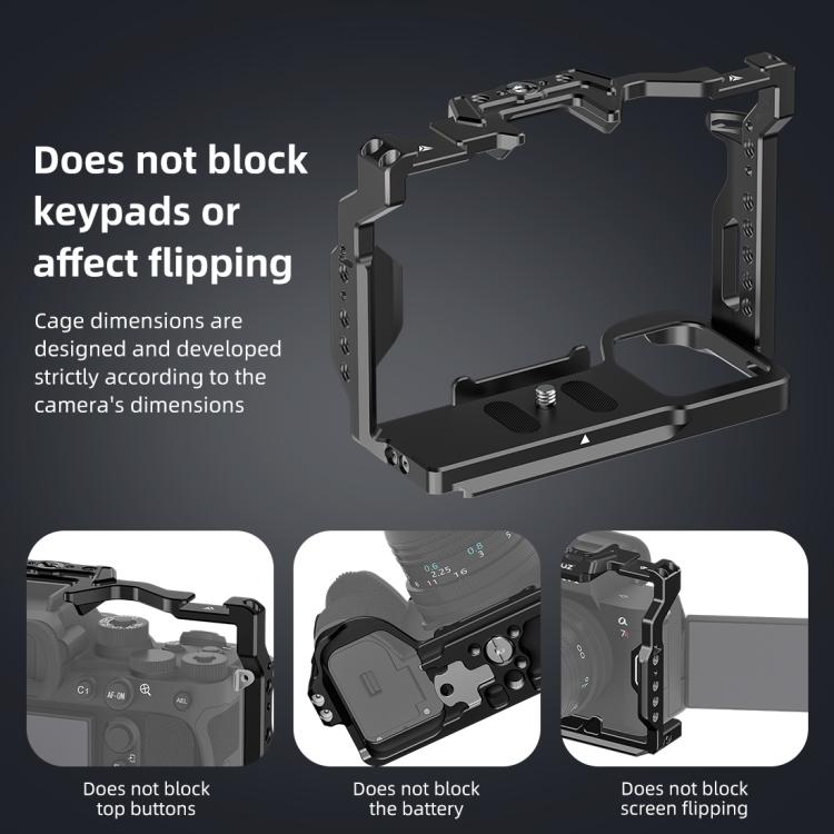 Plataforma estabilizadora KG negra mate Bullseye para Sony AF/YLC-7M4/H4/AH/AH/AH/HH-E, For Sony A7 IV Cage