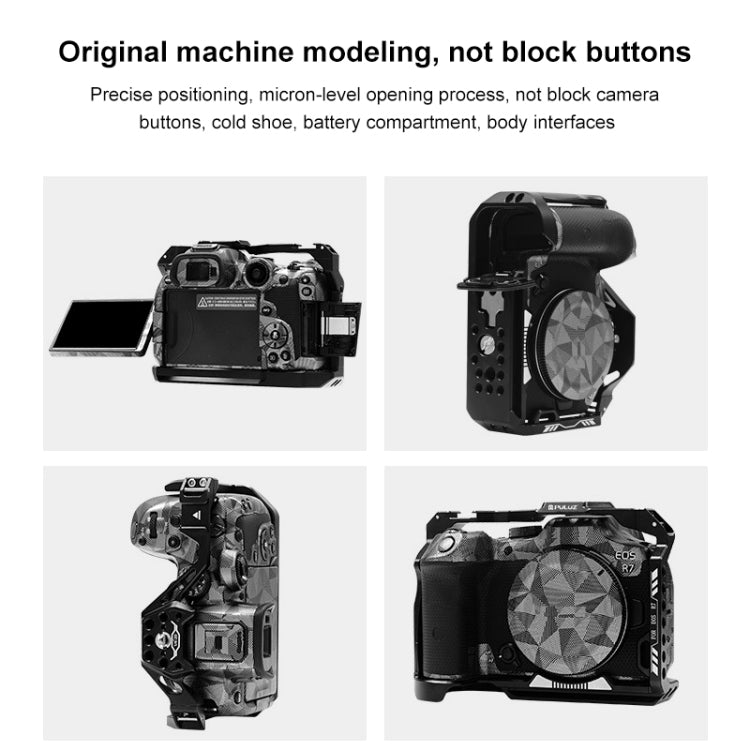 Para Canon EOS R7 PULUZ Plataforma estabilizadora de jaula de cámara de metal, For Canon EOS R7 Cage