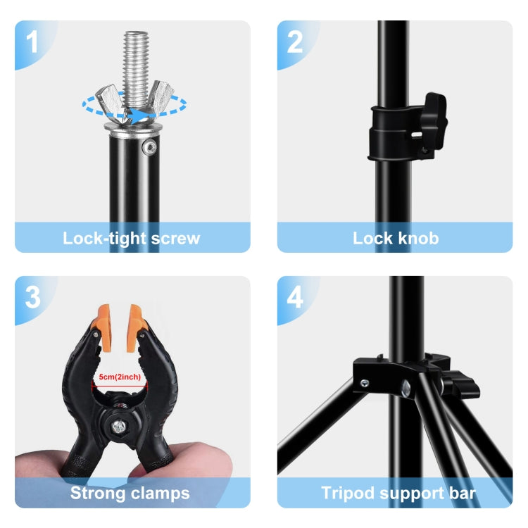 Soporte de fondo para estudio fotográfico PULUZ, 2x2m, soporte de barra transversal para telón de fondo, 2 x 2m