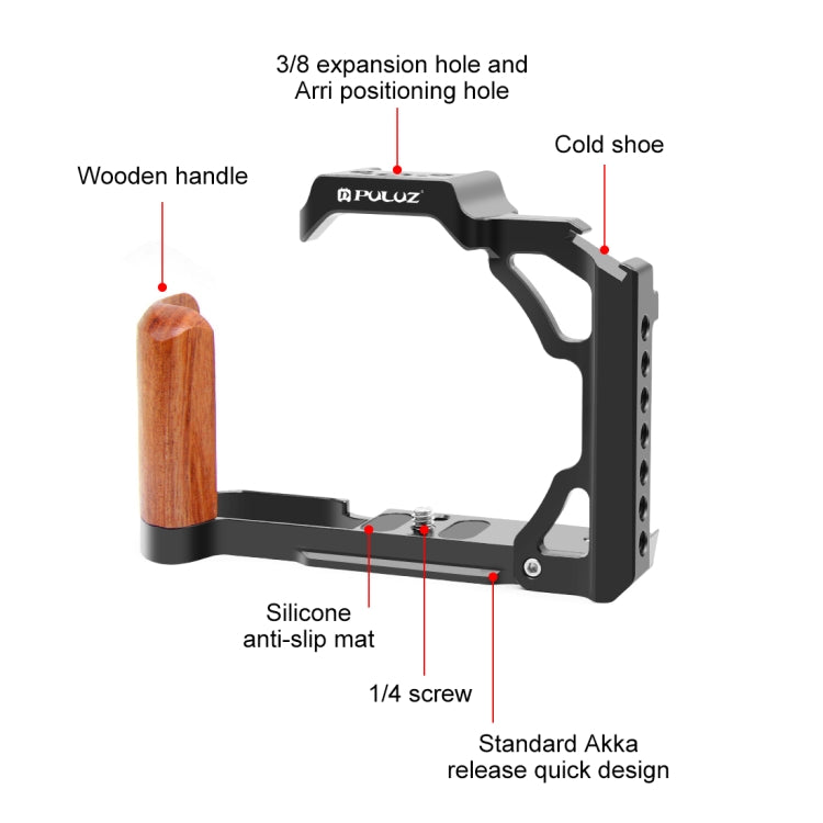 Para Nikon ZFC PULUZ mango de madera jaula de cámara de Metal estabilizador Rig, For Nikon ZFC