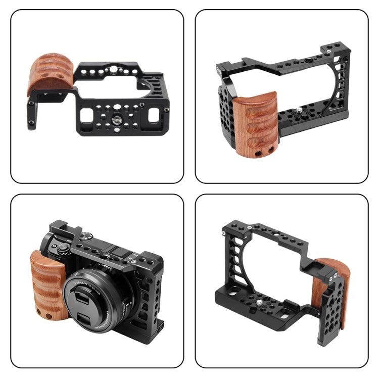 Para Sony A6400 / A6300 / A6100 / 6000 PULUZ Mango de madera Metal Cámara Estabilizador Rig, For Sony A6400 / A6300