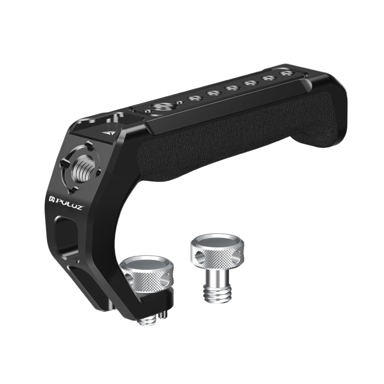 PULUZ Arri Mango superior de silicona metálica con soporte de zapata fría para estabilizador de jaula de cámara sin espejo, Metal Silicone Top Handle