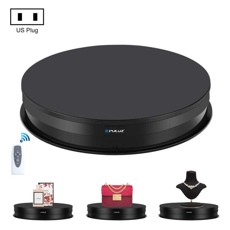 PULUZ Soporte de exhibición giratorio con velocidad de ajuste de 30 cm, carga de 10 a 15 kg, enchufe de EE. UU., 30cm Load 10-15kg Black US Plug, 30cm Load 10-15kg White US Plug