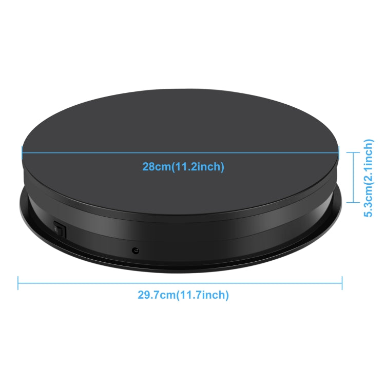 PULUZ Soporte de mesa giratoria de exhibición con velocidad de ajuste de 30 cm, carga de 10 a 15 kg, enchufe de la UE, 30cm Load 10-15kg Black EU Plug(RU), 30cm Load 10-15kg Black EU Plug, 30cm Load 10-15kg White EU Plug