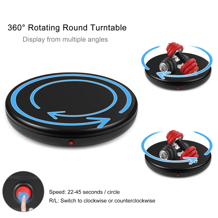 PULUZ Soporte de exhibición giratorio con control remoto de velocidad de ajuste de 45 cm, negro, carga 100 kg, 45cm Load 100kg Black AU Plug, 45cm Load 100kg Black EU Plug, 45cm Load 100kg Black UK Plug, 45cm Load 100kg Black US Plug