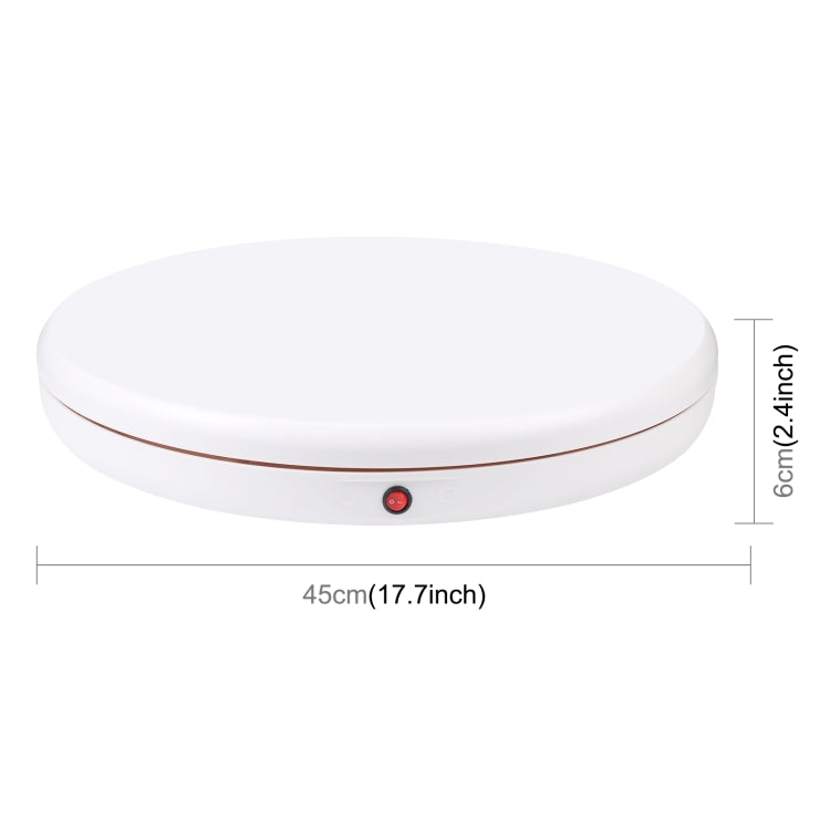 PULUZ Soporte de exhibición giratorio con control remoto de velocidad de ajuste de 45 cm, blanco, carga 100 kg, 45cm Load 100kg White AU Plug, 45cm Load 100kg White EU Plug, 45cm Load 100kg White UK Plug, 45cm Load 100kg White US Plug