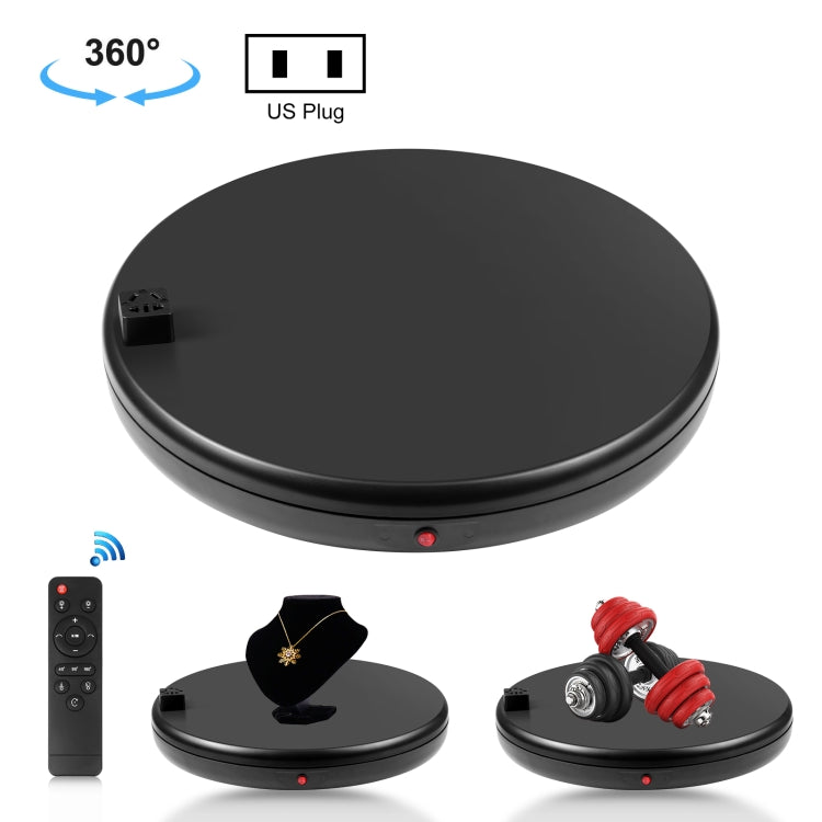 PULUZ Soporte de exhibición giratorio con control remoto de velocidad de ajuste de 45 cm con toma de corriente, negro, carga 100 kg, 45cm Load 100kg Black US Plug with Power Socket, 45cm Load 100kg Black UK Plug with Power Socket                       ...