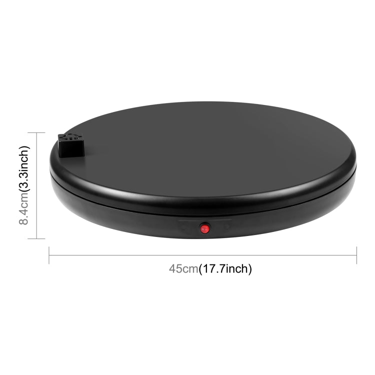 PULUZ Soporte de exhibición giratorio con control remoto de velocidad de ajuste de 45 cm con toma de corriente, negro, carga 100 kg, 45cm Load 100kg Black US Plug with Power Socket, 45cm Load 100kg Black UK Plug with Power Socket                       ...