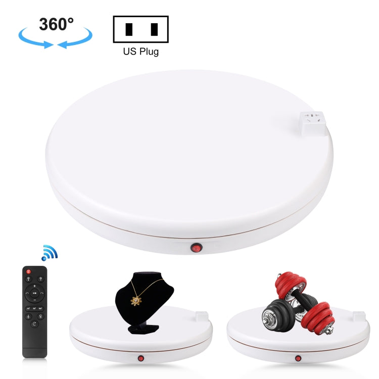 PULUZ Soporte de exhibición giratorio con control remoto de velocidad de ajuste de 45 cm con toma de corriente, blanco, carga 100 kg, 45cm Load 100kg White US Plug with Power Socket, 45cm Load 100kg White UK Plug with Power Socket                      ...