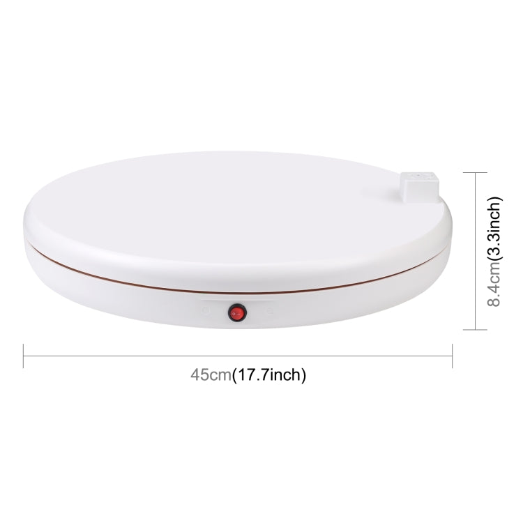 PULUZ Soporte de exhibición giratorio con control remoto de velocidad de ajuste de 45 cm con toma de corriente, blanco, carga 100 kg, 45cm Load 100kg White US Plug with Power Socket, 45cm Load 100kg White UK Plug with Power Socket                      ...