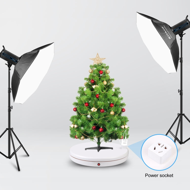 PULUZ Soporte de exhibición giratorio con control remoto de velocidad de ajuste de 45 cm con toma de corriente, blanco, carga 100 kg, 45cm Load 100kg White US Plug with Power Socket, 45cm Load 100kg White UK Plug with Power Socket                      ...