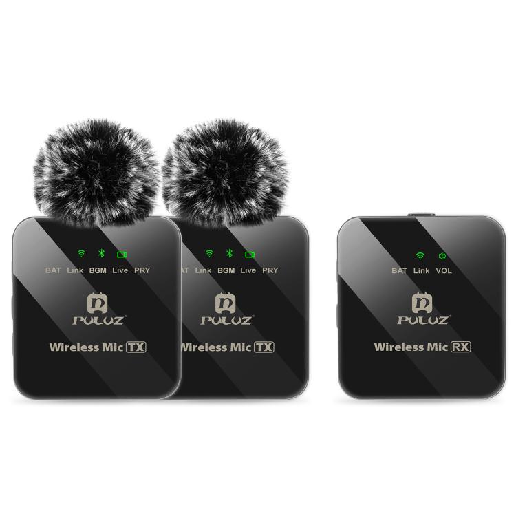 Micrófono Lavalier Inalámbrico PULUZ 2 TX + 1 RX, 2 TX + 1 RX