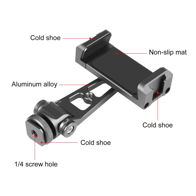 PULUZ Z-axis 360 Rotación Zapatos fríos Soporte de abrazadera de teléfono de aleación de aluminio, Z-axis Phone Clamp