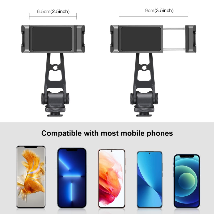 PULUZ Z-axis 360 Rotación Zapatos fríos Soporte de abrazadera de teléfono de aleación de aluminio, Z-axis Phone Clamp