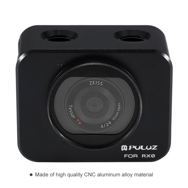 PULUZ para Sony RX0 Jaula protectora de aleación de aluminio + Lente de filtro UV de 37 mm + Parasol de lente con tornillos y destornilladores, Cage Black, Cage Gold, Cage Blue, Cage Red, Cage Silver, Cage Black(US)