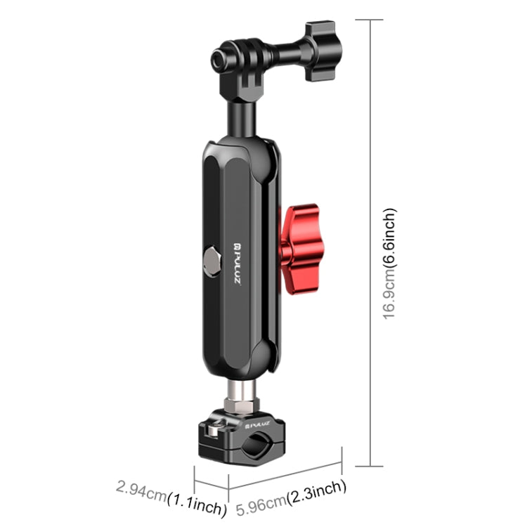 Soporte de varilla de brazo mágico con abrazadera pequeña para retrovisor de motocicleta PULUZ, Small Clamp