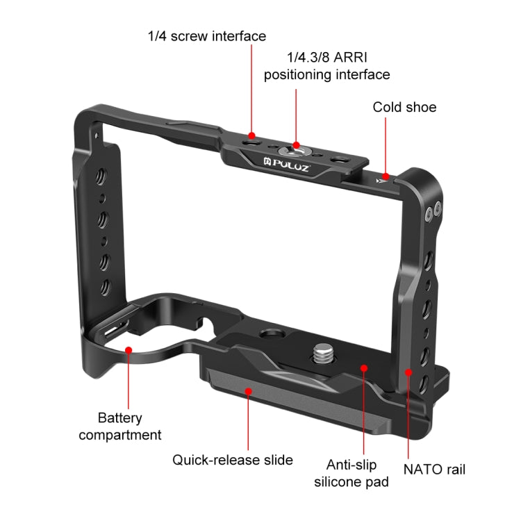 Estabilizador de jaula de metal para cámara PULUZ para Sony ZV-E10 II, For Sony ZV-E10 II / ZV-E10M2