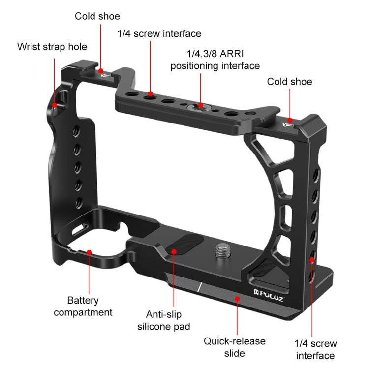 Estabilizador de montaje de expansión de jaula de cámara de metal PULUZ para Sony A6500 / A6400 / A6300 / A6000, For Sony A6500 / A6400 / A6300 / A6000