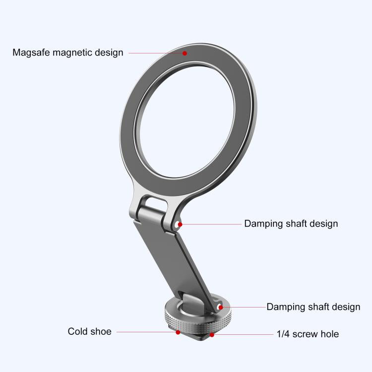 Soporte plegable magnético MagSafe para teléfono móvil con zapata fría para cámara, Cold Shoe Mount