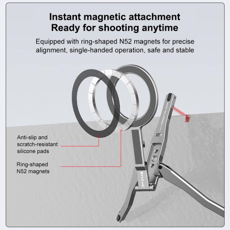 Soporte de escritorio plegable magnético MagSafe para trípode y teléfono con mango, Desk Phone Mount