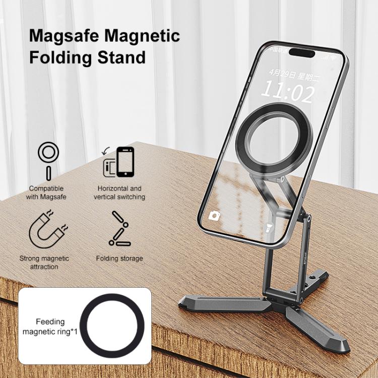 Soporte magnético plegable para teléfono MagSafe para escritorio, ideal para transmisiones en vivo y como soporte para teléfono., Live Streaming Bracket