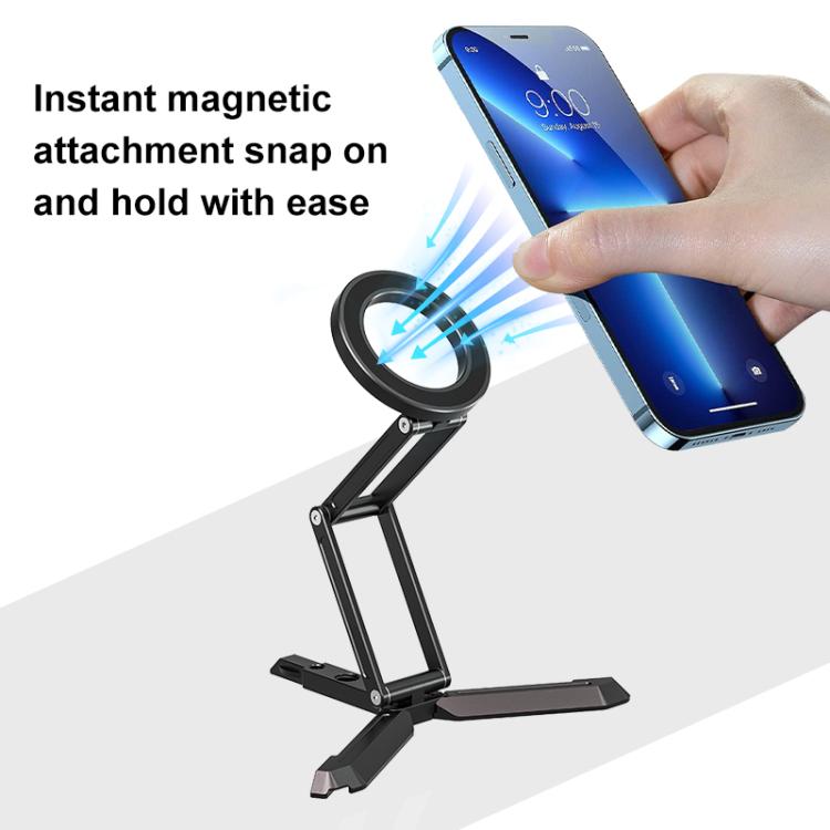 Soporte magnético plegable para teléfono MagSafe para escritorio, ideal para transmisiones en vivo y como soporte para teléfono., Live Streaming Bracket