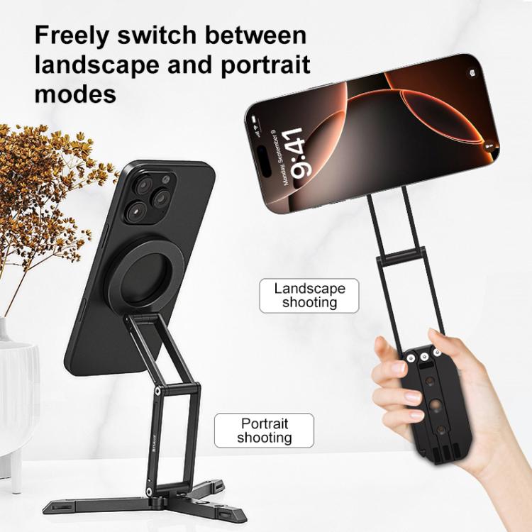 Soporte magnético plegable para teléfono MagSafe para escritorio, ideal para transmisiones en vivo y como soporte para teléfono., Live Streaming Bracket