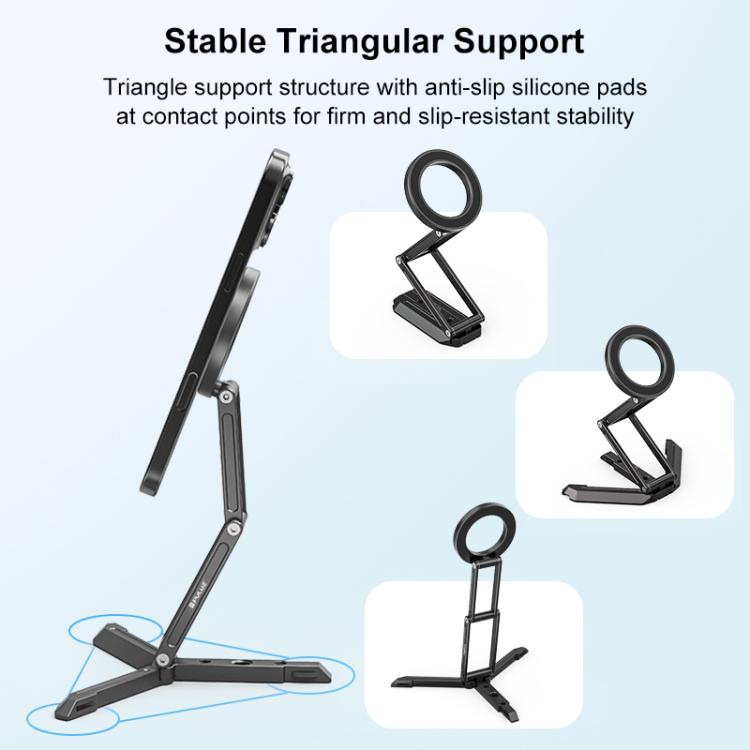 Soporte magnético plegable para teléfono MagSafe para escritorio, ideal para transmisiones en vivo y como soporte para teléfono., Live Streaming Bracket