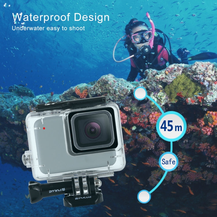PULUZ 45m Carcasa impermeable subacuática para buceo para GoPro HERO7 Silver / HERO7 White, con hebilla de montaje básico y tornillo, For HERO7, For HERO7 (US)