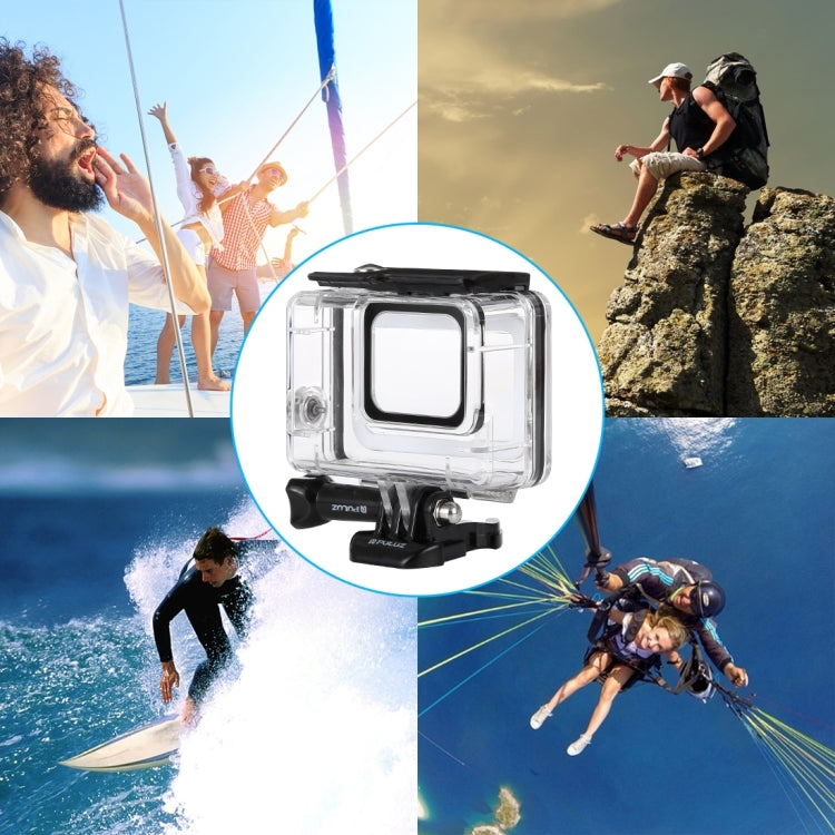 PULUZ 45m Carcasa impermeable subacuática para buceo para GoPro HERO7 Silver / HERO7 White, con hebilla de montaje básico y tornillo, For HERO7, For HERO7 (US)