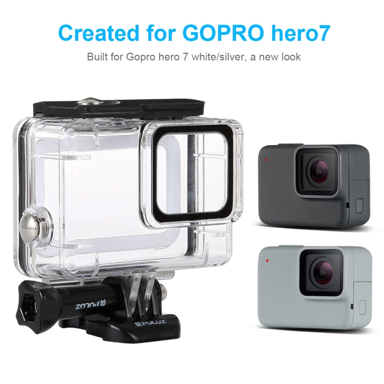 PULUZ 45m Carcasa impermeable subacuática para buceo para GoPro HERO7 Silver / HERO7 White, con hebilla de montaje básico y tornillo, For HERO7, For HERO7 (US)