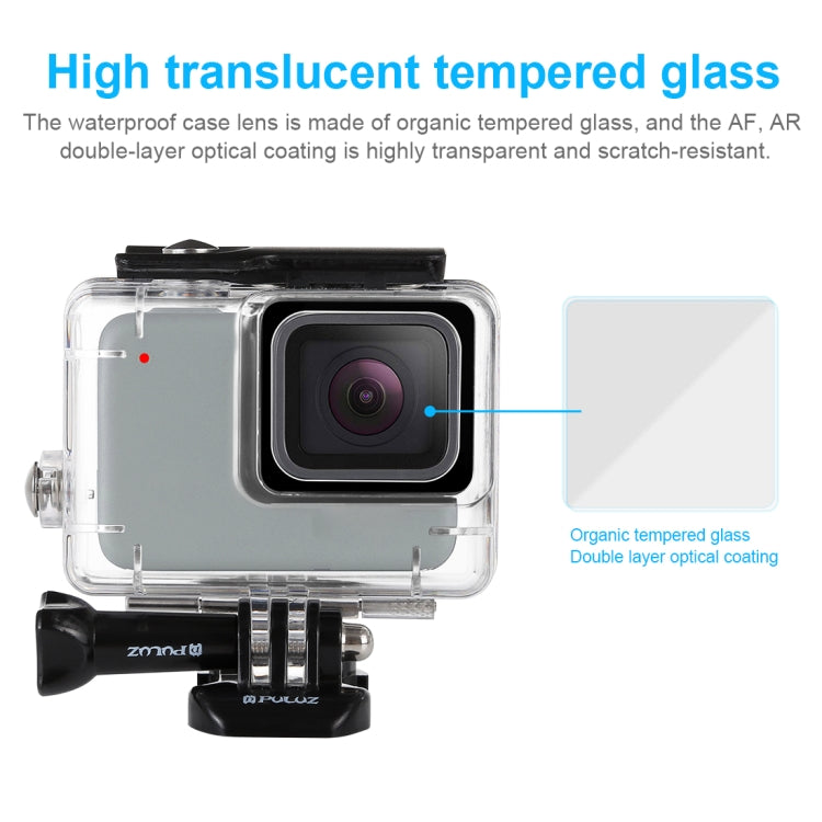 PULUZ 45m Carcasa impermeable subacuática para buceo para GoPro HERO7 Silver / HERO7 White, con hebilla de montaje básico y tornillo, For HERO7, For HERO7 (US)