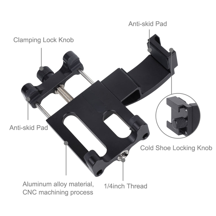 PULUZ-abrazadera de fijación multifunción de aleación de aluminio para teléfono inteligente, soporte de montaje de expansión para DJI OSMO Pocket/Pocket 2, Fixing Clamp