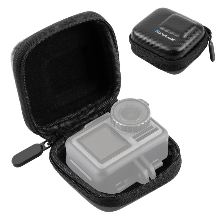 PULUZ Mini bolsa de almacenamiento portátil de fibra de carbono para DJI OSMO Action, GoPro, Mijia, Xiaoyi y otras cámaras de tamaño similar, PULUZ For DJI OSMO Action