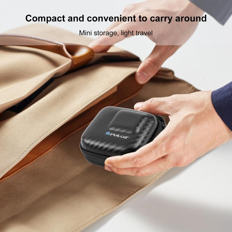 PULUZ Mini bolsa de almacenamiento portátil de fibra de carbono para DJI OSMO Action, GoPro, Mijia, Xiaoyi y otras cámaras de tamaño similar, PULUZ For DJI OSMO Action