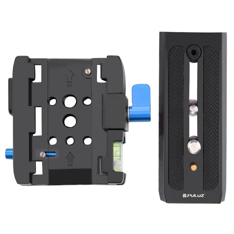 Adaptador de abrazadera de liberación rápida PULUZ + placa de liberación rápida para cámaras DSLR y SLR, QR Plate Black, QR Plate Gold